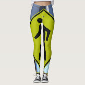 市街地横断標識フォトレギンスユニークスタイル レギンス (正面)