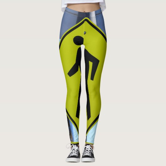 市街地横断標識フォトレギンスユニークスタイル レギンス (正面)