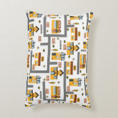 市街路地図パター子供へン黄と灰色 アクセントクッション (裏面(縦))