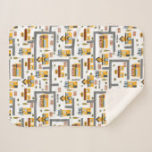 市街路地図パター子供へン黄と灰色 シェルパブランケット (正面(横))