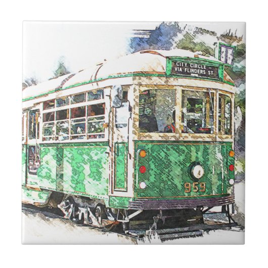 市街電車 タイル (正面)