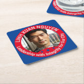 市議会の選挙カスタム写真キャンペーン スクエアペーパーコースター (アングル)