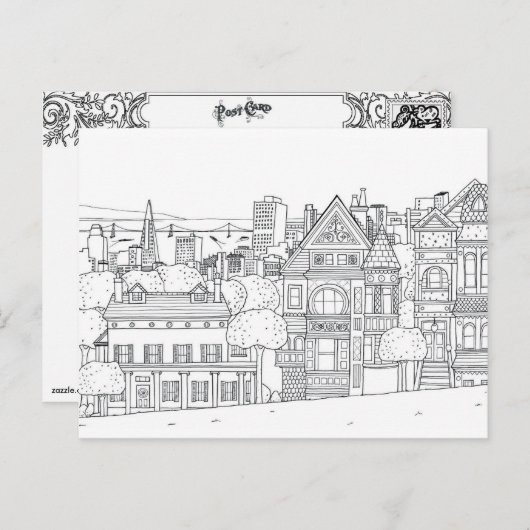 市通り着色はがきギフト ポストカード (正面/裏面)