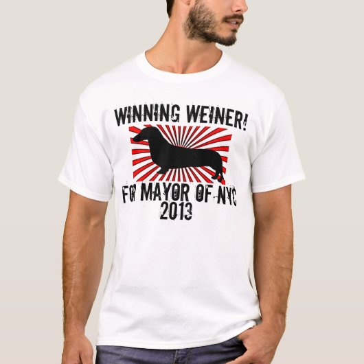 市長のためのOf NYC 2013年勝利ウィーナー Tシャツ (正面)