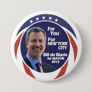 市長2012年ビルde Blasio NYC 缶バッジ