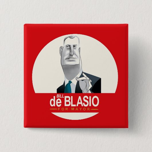 市長2013年ビルde Blasio NYC 缶バッジ (正面)
