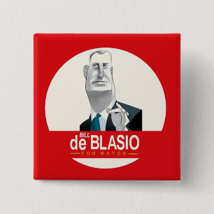 市長2013年ビルde Blasio NYC 缶バッジ