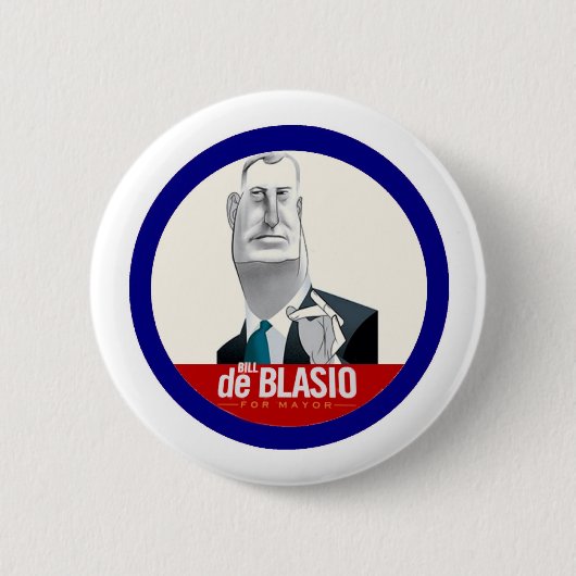 市長2013年ビルDe Blasio NYC 缶バッジ (正面)