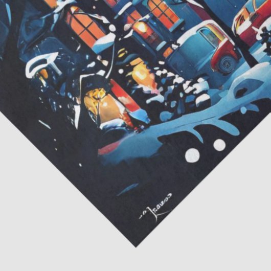 市魅力的のクリスマスシーンデカップクラフトパペ 薄葉紙 (詳細)