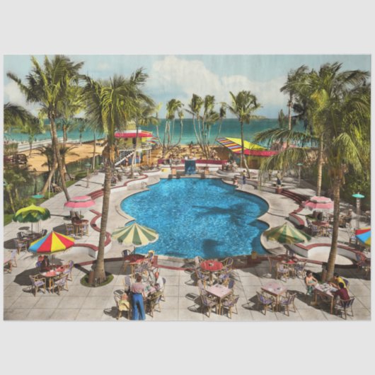 市-マイアミFL -座席プールサイド1941 薄葉紙 (正面)