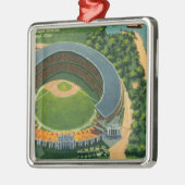 市StadiumCleveland、オハイオ州の空中写真 メタルオーナメント (左)