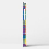 布のカラフル格子模様、布の質感。 Case-Mate iPhoneケース (裏面 / 左)