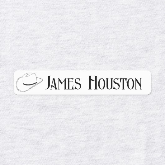 布のクラフターまたはアーティストのためのカウボーイハット ラベル (デザイン1)