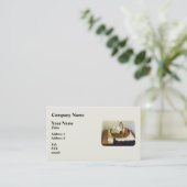 布のバスケット及び計量テープ 名刺 (スタンド正面)