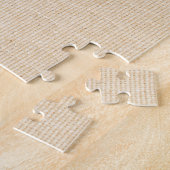 布の上に白いレースデザイン。 ジグソーパズル (側面)