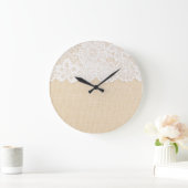 布の上に白いレースデザイン。 ラージ壁時計 (ホーム)