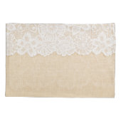 布の上に白いレースデザイン。 枕カバー (裏面)