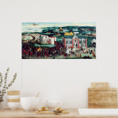 布の場での金ゴールド ポスター (キッチン)