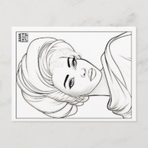 布の女 | カラーリング ポストカード