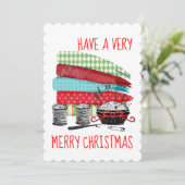 布の概念裁縫キルティングクリスマスカード シーズンカード (スタンド正面)