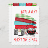 布の概念裁縫キルティングクリスマスカード シーズンカード (正面/裏面)