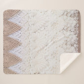 布の背景とテクスチャをレース シェルパブランケット (正面(横))