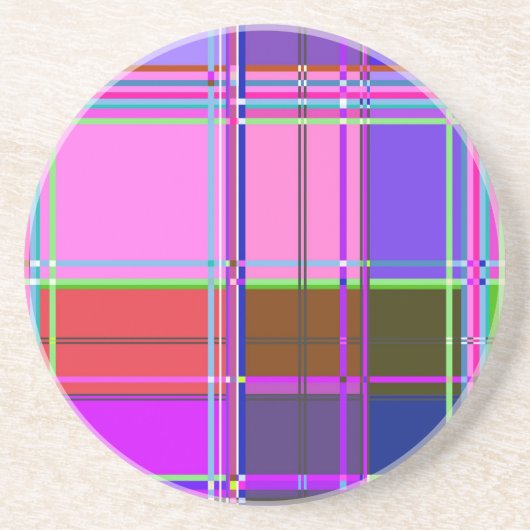 布の色の正方形 コースター (正面)