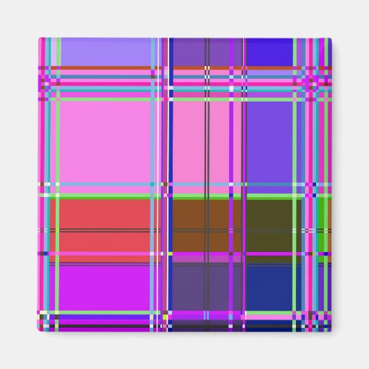 布の色の正方形 マグネット (正面)