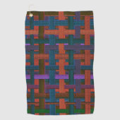 布やキャンバスの外観に暗い色の「格子模様」 ゴルフタオル (正面)