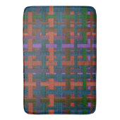 布やキャンバスの外観に暗い色の「格子模様」 バスマット (正面縦)