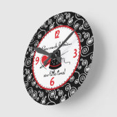 布を縫う ラウンド壁時計 (傾斜)