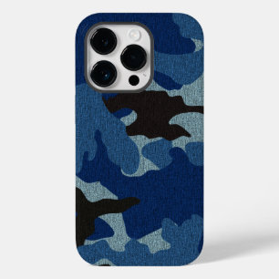 布カッコいいフェイク青迷彩柄パターン背景 Case-Mate iPhone 14 PROケース