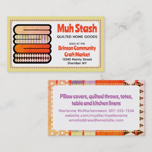 布スタック裁縫シームレスキルターキルティング 名刺 (正面/裏面)