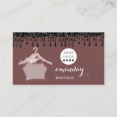 布ハンガードレスファッションショップバラドリップロゴQR 名刺 (正面)