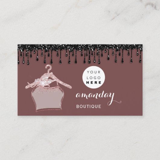 布ハンガードレスファッションショップバラドリップロゴQR 名刺 (正面)