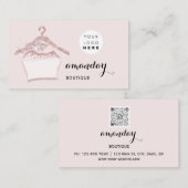 布ハンガードレスファッションショップバラQRコードロゴ 名刺 (正面/裏面)