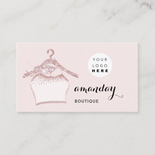 布ハンガードレスファッションショップバラQRコードロゴ 名刺 (正面)