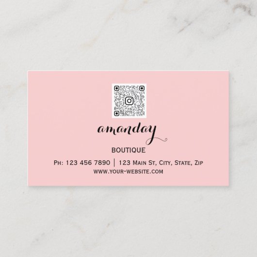 布ハンガードレスファッションショップピンクドリップQRロゴ 名刺 (裏面)
