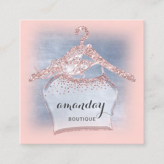 布ハンガードレスファッションショップブルーバラダイヤモンド スクエア名刺 (正面)