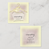 布ハンガードレスファッションショップ金ゴールドダイヤモンド スクエア名刺 (正面/裏面)