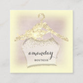 布ハンガードレスファッションショップ金ゴールドダイヤモンド スクエア名刺 (正面)