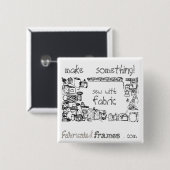 布ブローチピンボタン付き縫い 缶バッジ (正面&裏面)