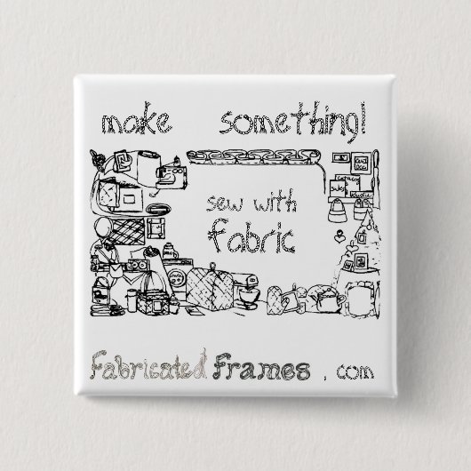 布ブローチピンボタン付き縫い 缶バッジ (正面)