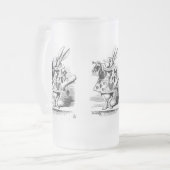布告者として服を着る白いウサギ フロストグラスビールジョッキ (正面左)