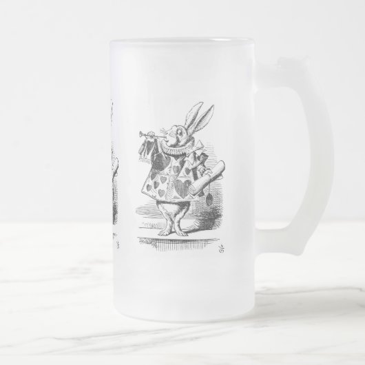 布告者として服を着る白いウサギ フロストグラスビールジョッキ (右)
