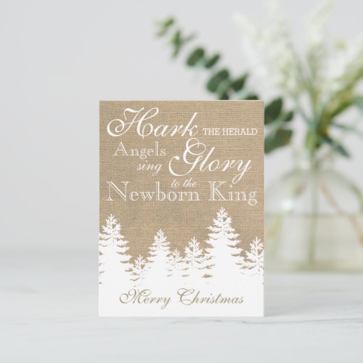 布告者の天使|のキリスト教のクリスマスカードを傾聴して下さい シーズンポストカード (スタンド正面)