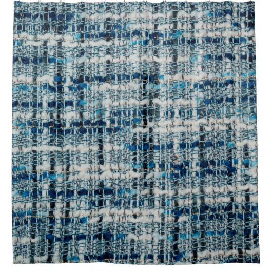 布地の質感に合うボウクル シャワーカーテン (正面)