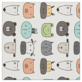 布地 – 動物の顔回転 ファブリック (クローズアップ)