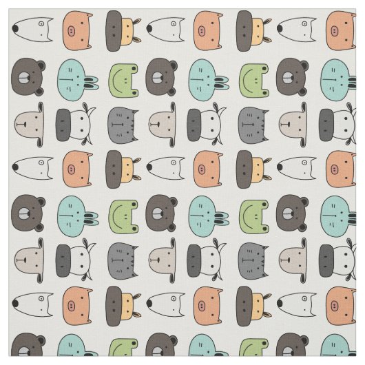 布地 – 動物の顔回転 ファブリック (見本)