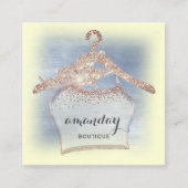 布掛けドレスファッションショップ金ゴールドバラ スクエア名刺 (正面)